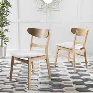 Christopher Knight Home Idalia Dining Chairs, Set Of 2 - Light Beige Fabric Cushion & Oak Finish
