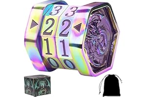 UONUOT MTG Life Counter MTG Metal MTGs Commander Life Counter Wheel, No Installation Required Gift Box Packaging Suitable for Board Games, Card Games, Compatible with MTGs and TTRPG(Colorful_Black)