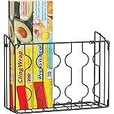 Simple Houseware Wall Door Mount Kitchen Wrap Organizer Rack, Black