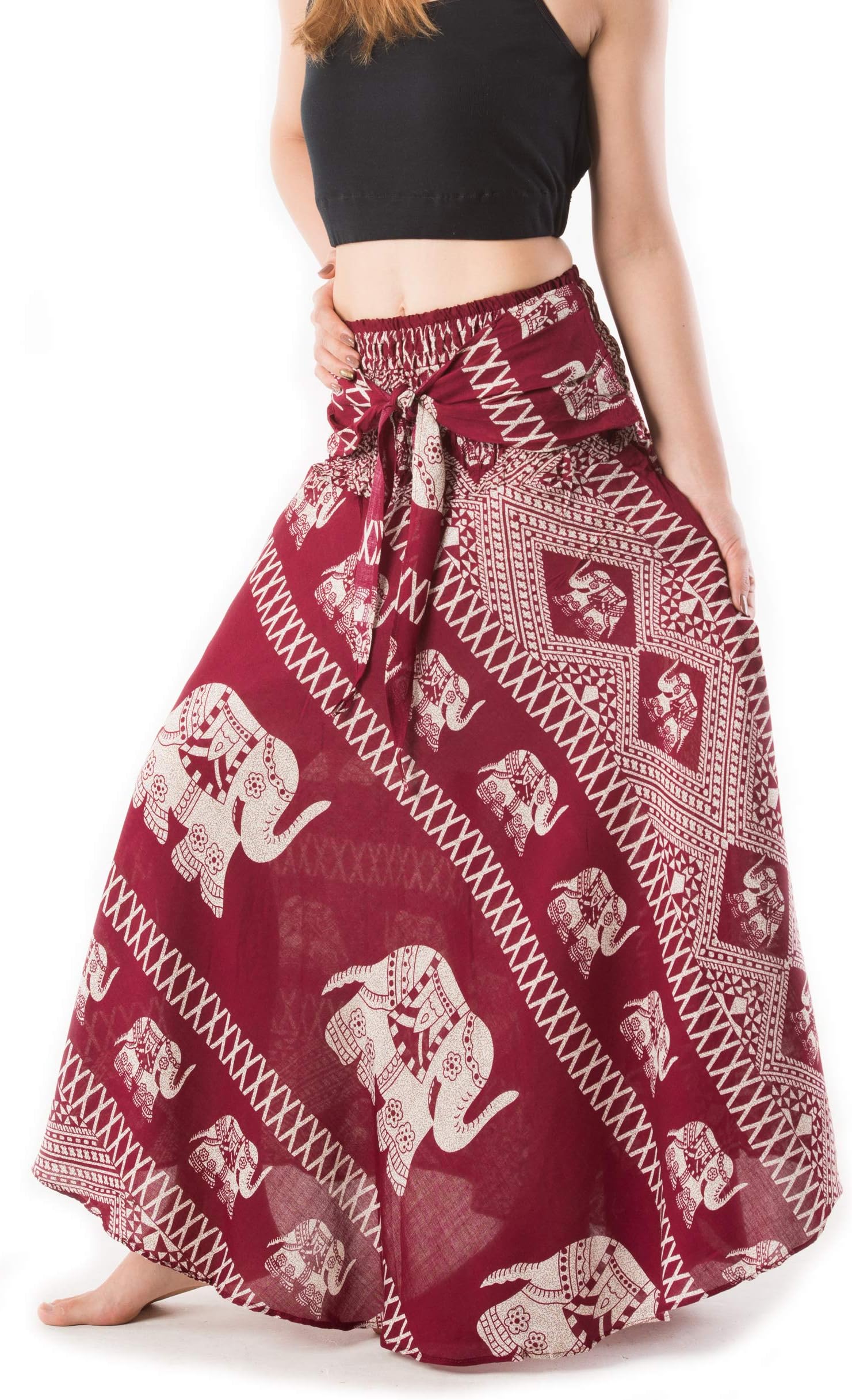 BANJAMATH@ Women's Long Bohemian Style Gypsy Boho Hippie Skirt