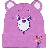 Care Bears Embroidered Face Belly Badges 3D Ears Cuff Knit Adult Beanie