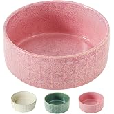 Seyatoo Ceramic Dog Bowls, 6.5inch Dog Food Bowls Water Bowl Dishes for Middle and Small Size Dogs, Pet Plates for Food, Pink