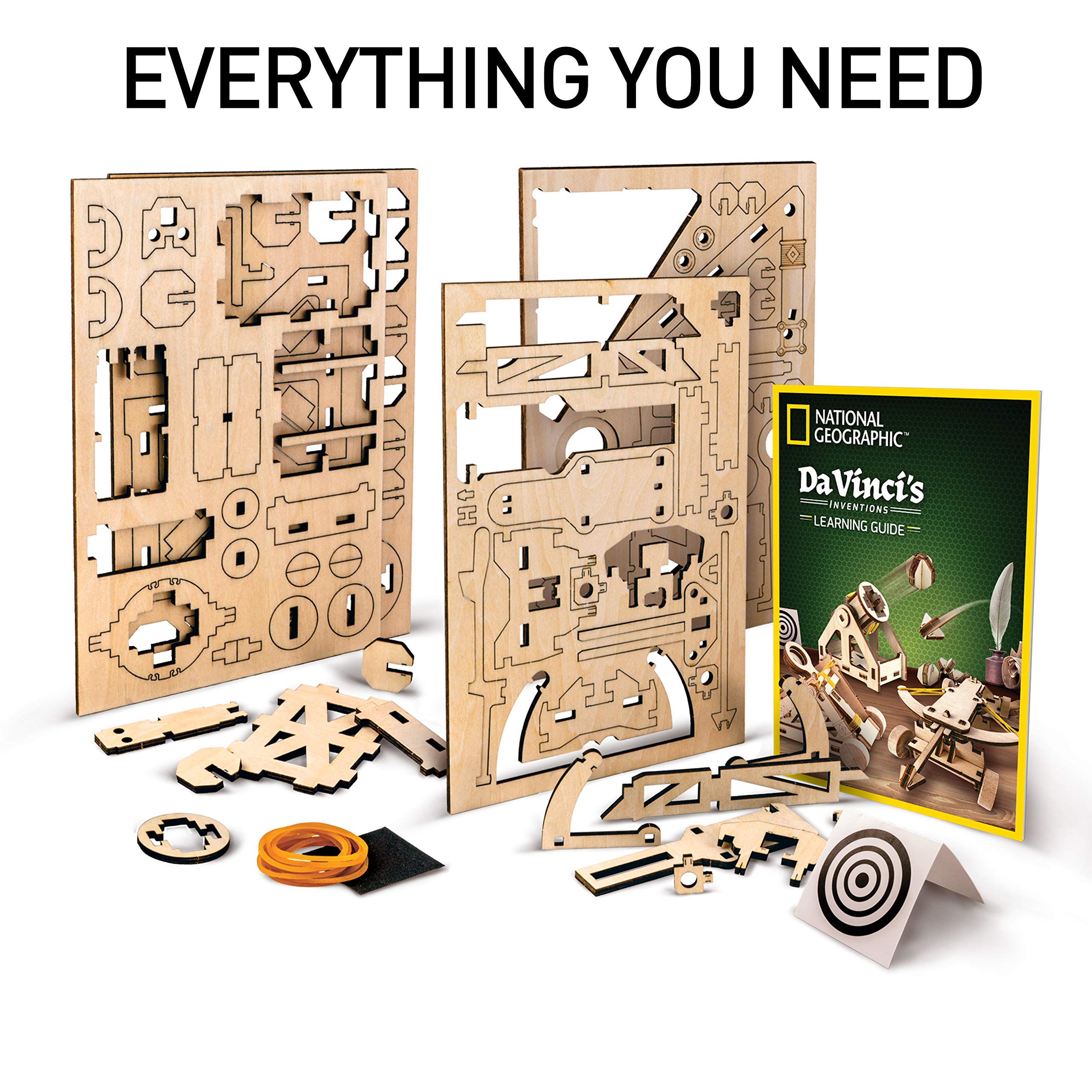 NATIONAL GEOGRAPHIC Da Vinci Model Kit - Catapult Kit for Kids, 3D Puzzle Building Toy for Boys and Girls, Wood Building Kit for Kids, A Great STEM Project, Engineering Model Kit (Amazon Exclusive)