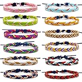 Carykon 12 PCS Friendship Bracelet Hand-Woven Cotton and Linen Bracelet Adjustable Size 6-11 Inches Unisex(Wisdom)