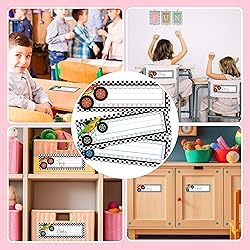 30 Name Tags for Classroom Cubbies, 3x9 in Trucks