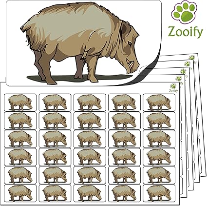 480 X Autocollants Sanglier 38 X 21 Mm Etiquettes Animaux Autocollantes De Qualite Elevee Par Zooify Amazon Fr Fournitures De Bureau