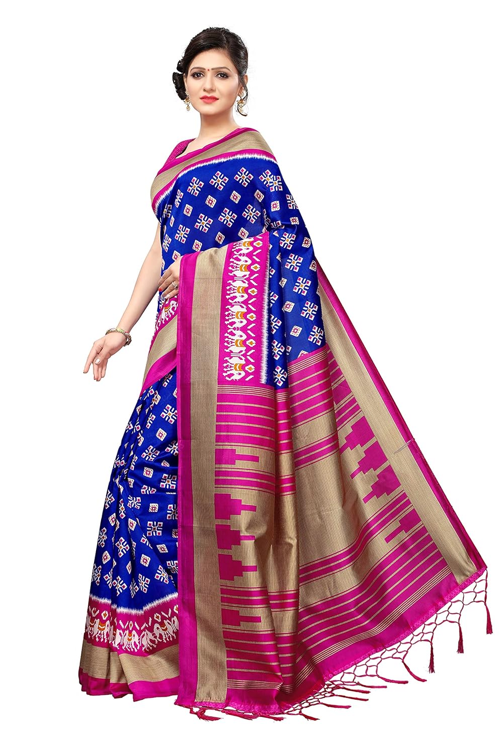 anni designer women's silk saree with blouse piece