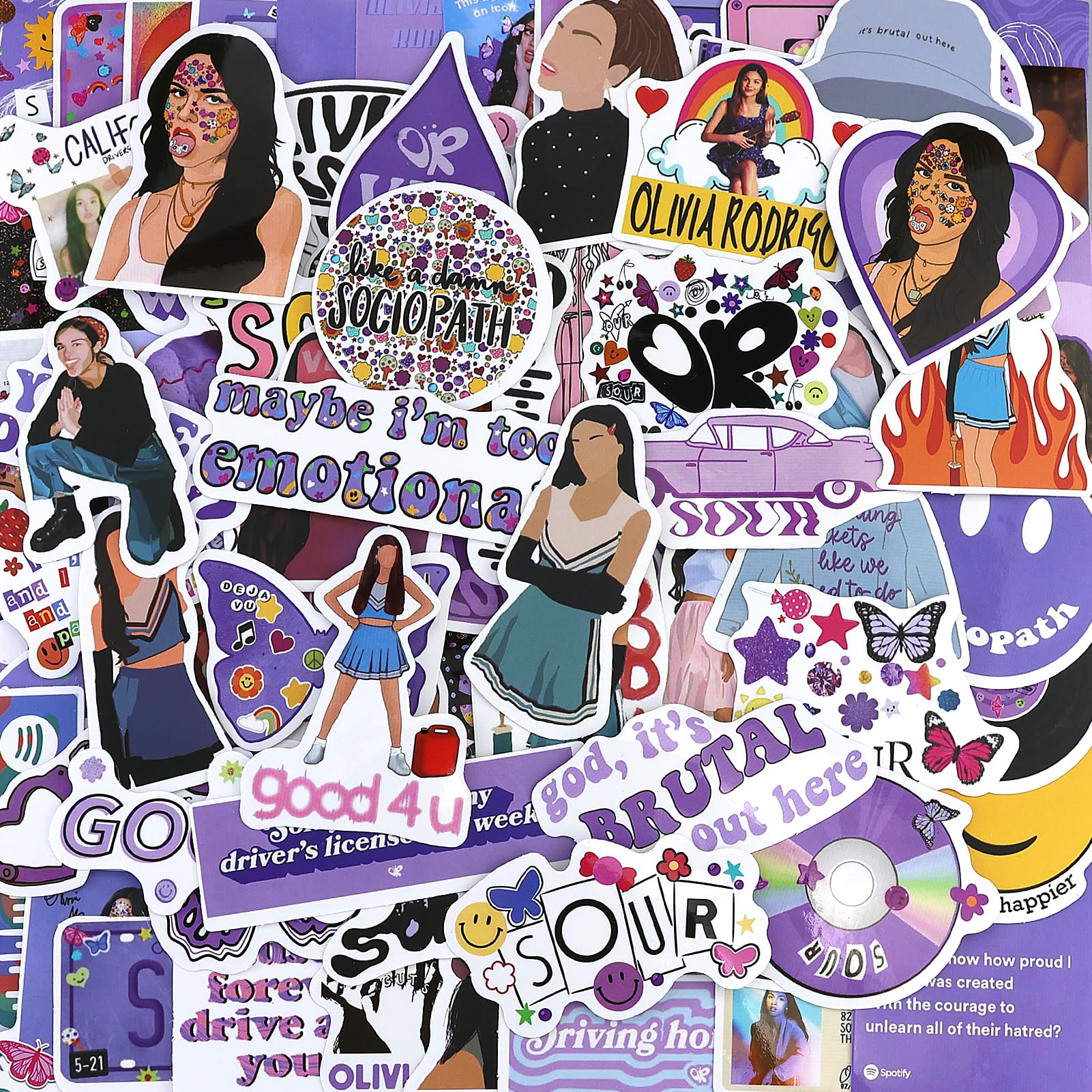 100 Pack Olivia Stickers, Pop Singer Decal, Scrapbook Stickers, Waterproof Stickers, Music Stickers, for Water Bottles, Book, Skateboard, Laptop, Guitar, Suitcase