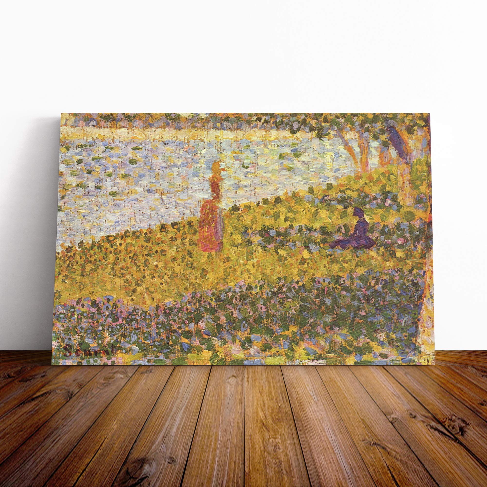 Georges-Pierre Seurat Woman Canvas Print | Gallery Wrapped 30mm Frame Wall Art | 20x14 inches | Ready to Hang | Modern People Picture | Living Room Bedroom Lounge Office