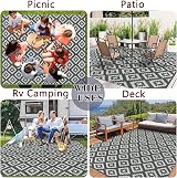 Homcomodar 180x270cm Outdoor Rug Grey UV Waterproof Patio Garden Mat view 6