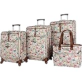 Lily Bloom Luggage Set 4 Piece Suitcase Collection With Spinner Wheels For Woman (Giraffe Park)