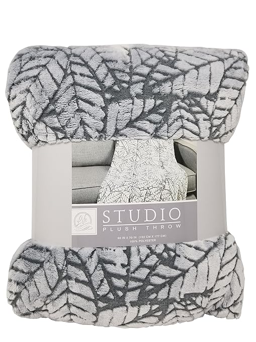 New Life Comfort Urban Plush Throw Blanket 60 X 70 Grey White