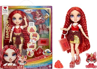 Rainbow High Ruby Anderson 28 cm Doll with Sparkle Slime, Pet & Accessories