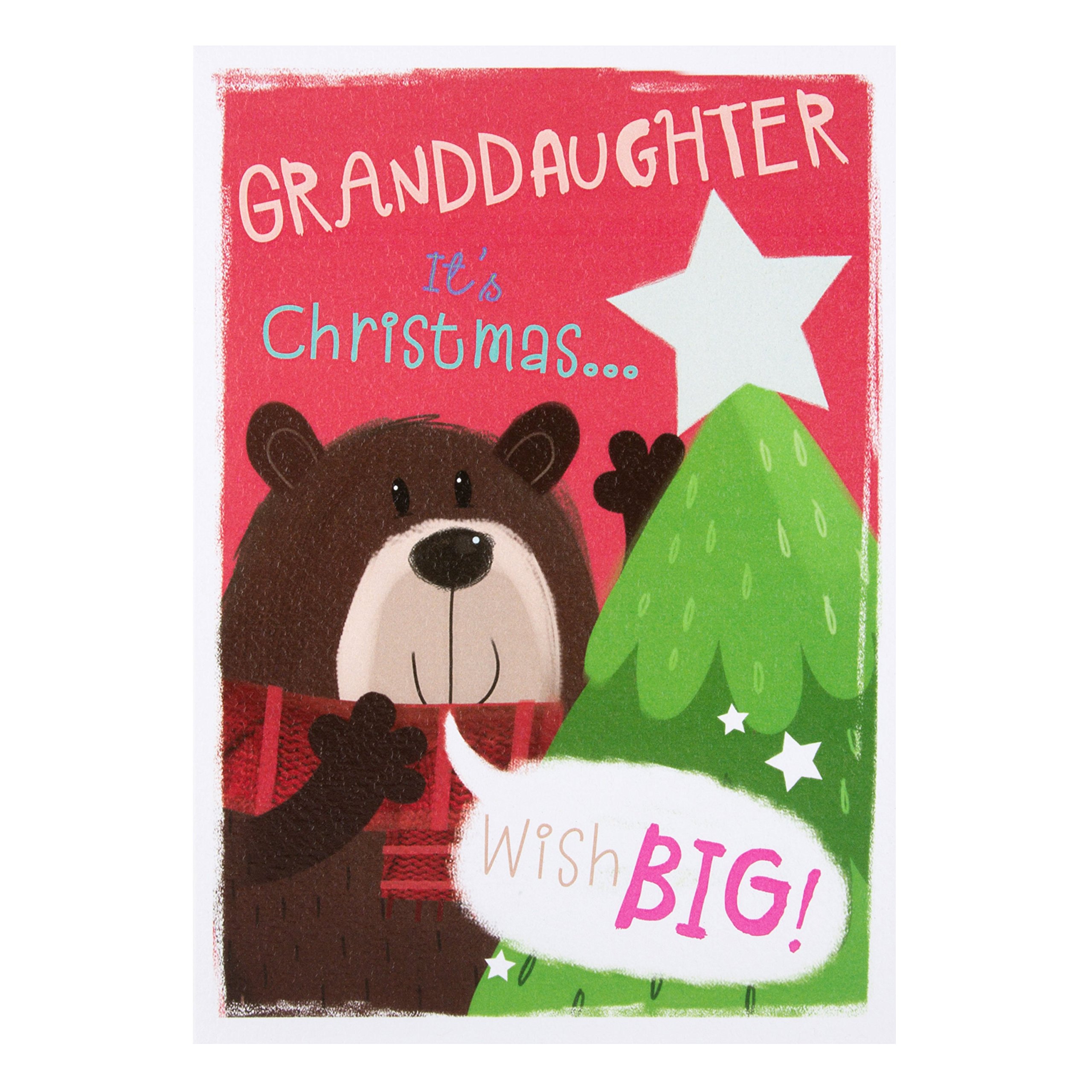 Hallmark Granddaughter Christmas Card 'Festive Wishes' - Medium