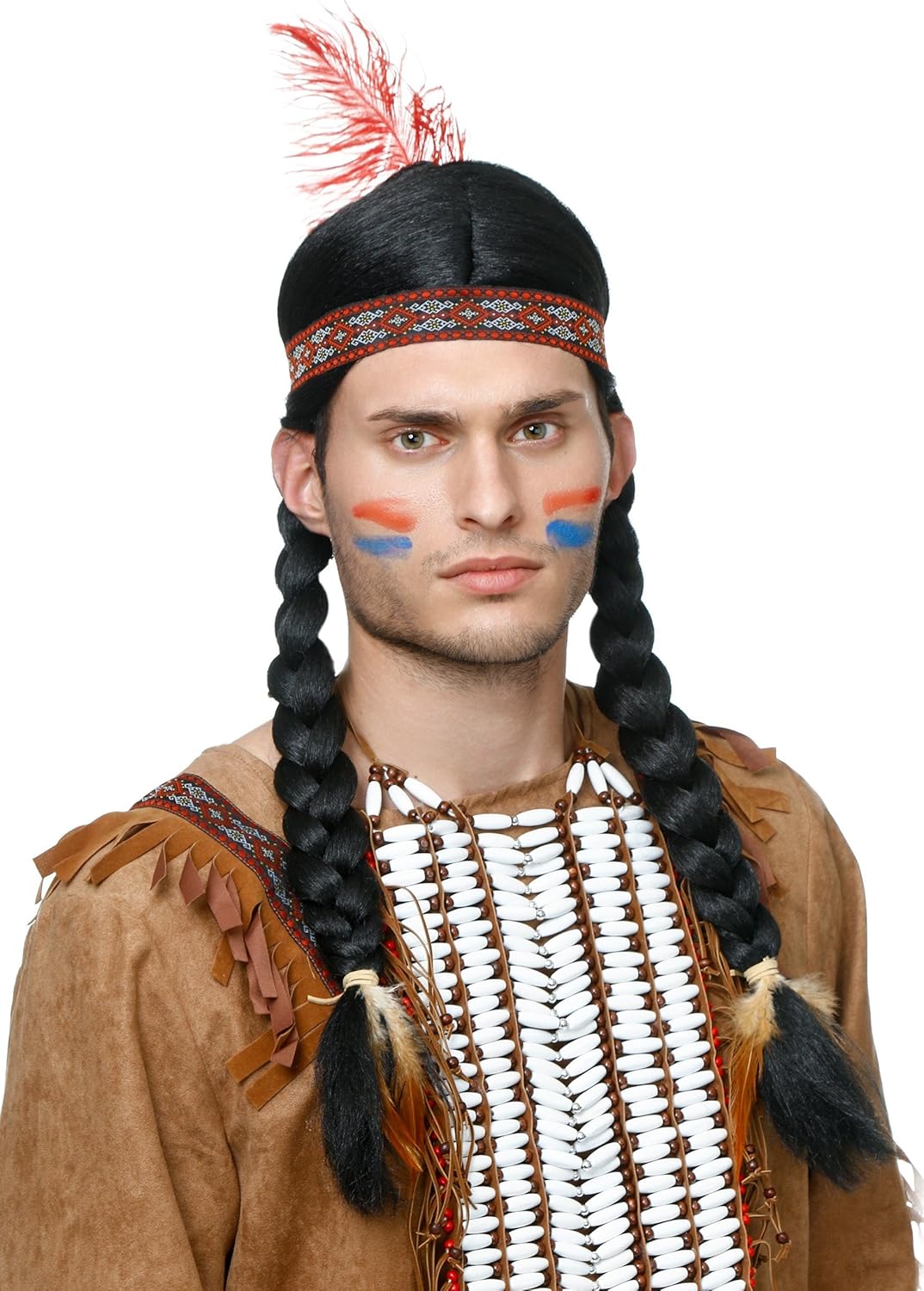 Amazon Com Fun Costumes Men S Native Synthetic Hair Braided Wig