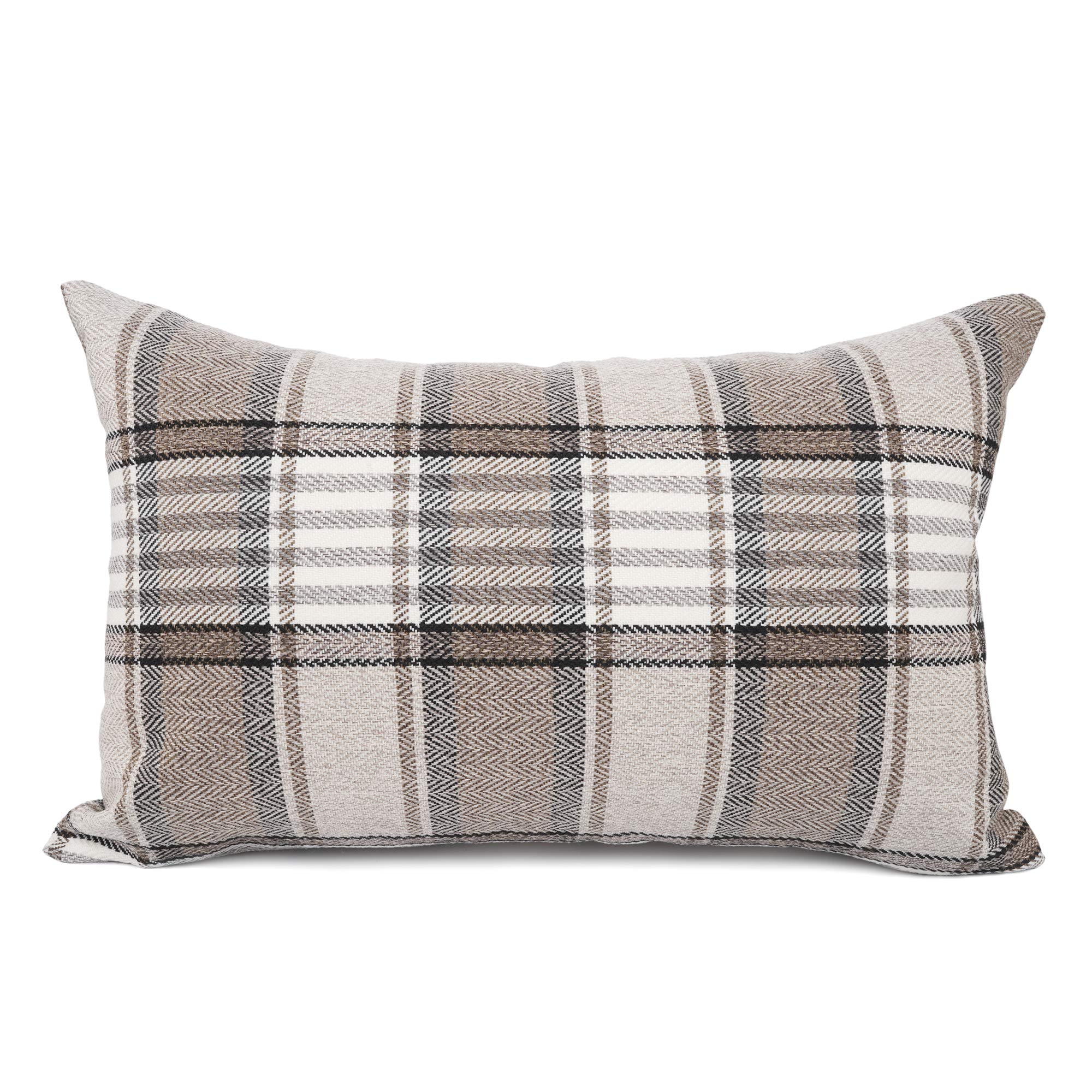 Photo 1 of YOUR SMILE Retro Farmhouse Buffalo Tartan Chequer Stripe Plaid Cotton Linen Decorative Throw Pillow Case Cushion Cover Pillowcase for Sofa Outdoor Indoor (Brown, 12''x20'')