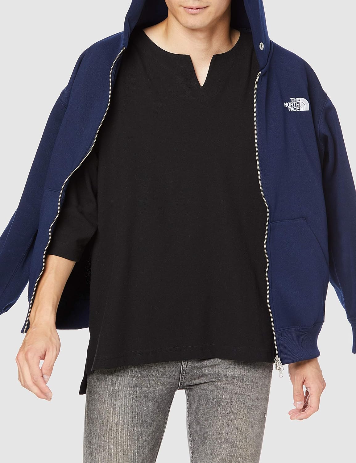 Amazon ザノースフェイス パーカー スクエアロゴフルジップ メンズ フィットネス トレーニング スウェット パーカー 通販