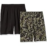 Amazon Essentials Men's Athletic Basketball Gym,Performance Tech Loose-Fit Training Shorts, Pack of 2