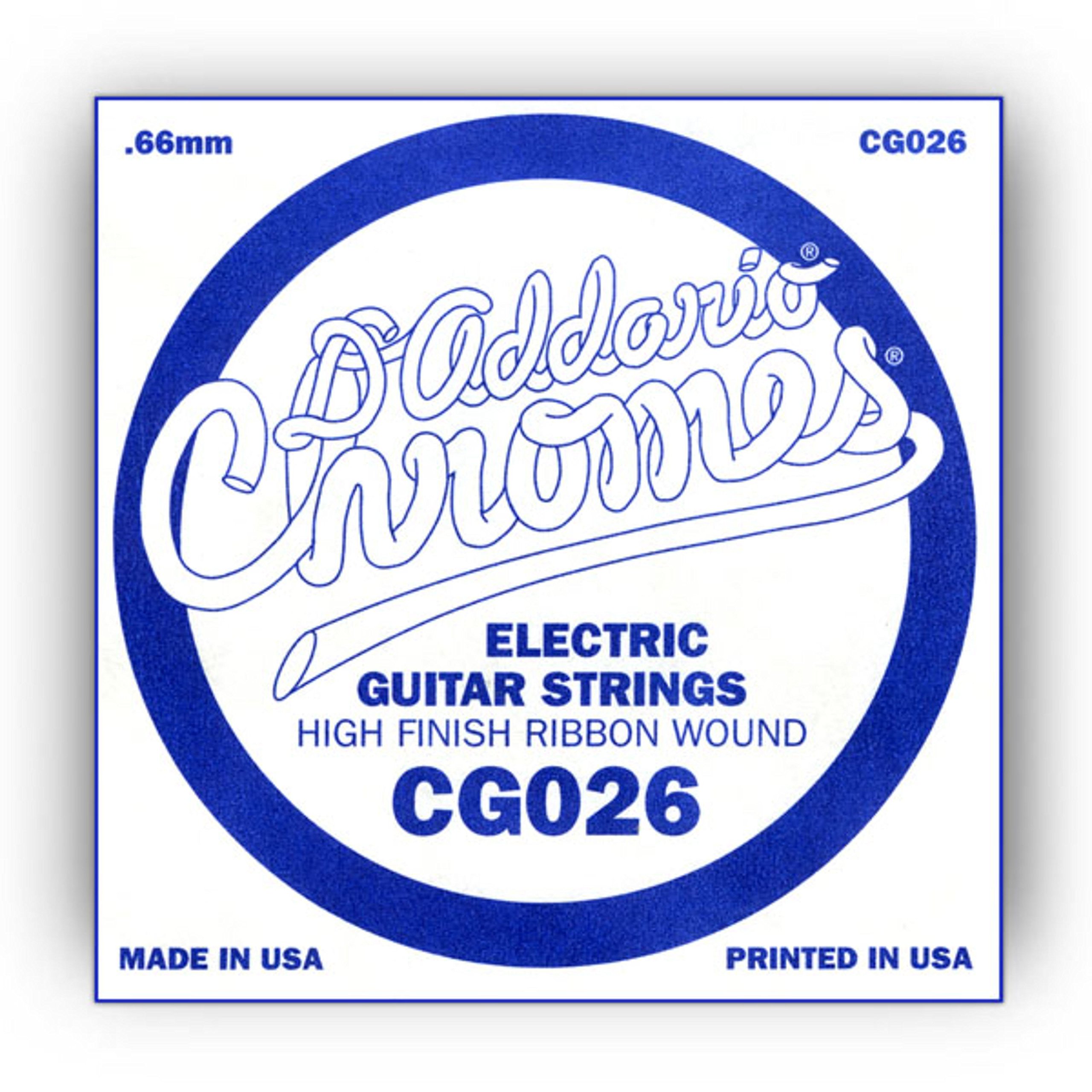 D'Addario .026 Flat Wound Single String for Electric Guitar