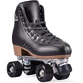 PAPAISON Roller Skates for Women and Men, Deluxe 2 Layer Microfiber Leather Double Row-Classic Roller Skates for Girls, Professional Outdoor Indoor Quad-Skates for Kids &amp; Adults&hellip;