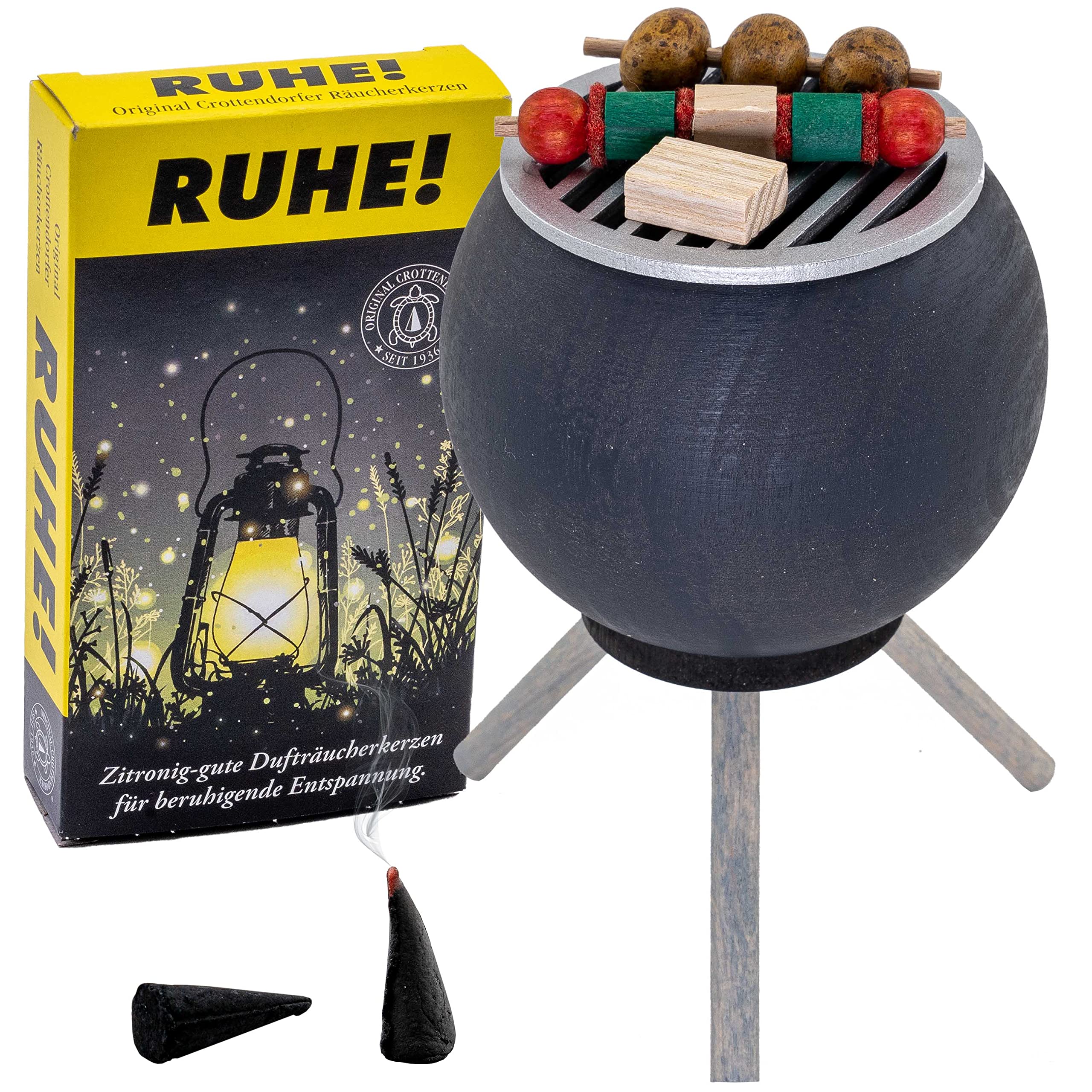 | Smoker grill oven | Smoking figure 10 cm | Grill + incense candles rest | Smoking grill veggie | 26305 | anthracite — image 1