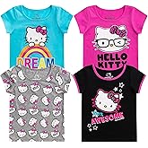 Hello Kitty Sanrio Girls 4 Pack Short Sleeve T-Shirt for Little and Big Kids