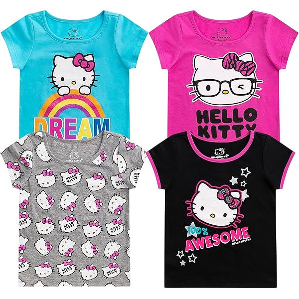 Amazon.com: Hello Kitty Sanrio Girls 4 Pack Mix and Match 2 Short