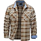 TACVASEN Mens Flannel Shirt Long Sleeve Plaid Shirts Cotton Lightweight Casual Button Down Work Shirt with 2 Pockets