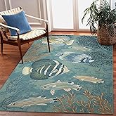 Liora Manne Marina Indoor/Outdoor Power Loomed Synthetic Blend Low Profile Area Rug - Transitional Graphic Coastal Animal Col