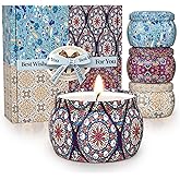 TranquilBliss Scented Candle Set, 4 Pack Soy Wax Candles, 120H Burn Time, Ideal Gifts for Women, Birthday Presents