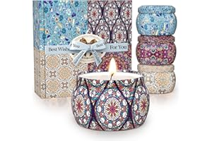 TranquilBliss Scented Candle Set, 4 Pack Soy Wax Candles, 120H Burn Time, Ideal Gifts for Women, Birthday Presents