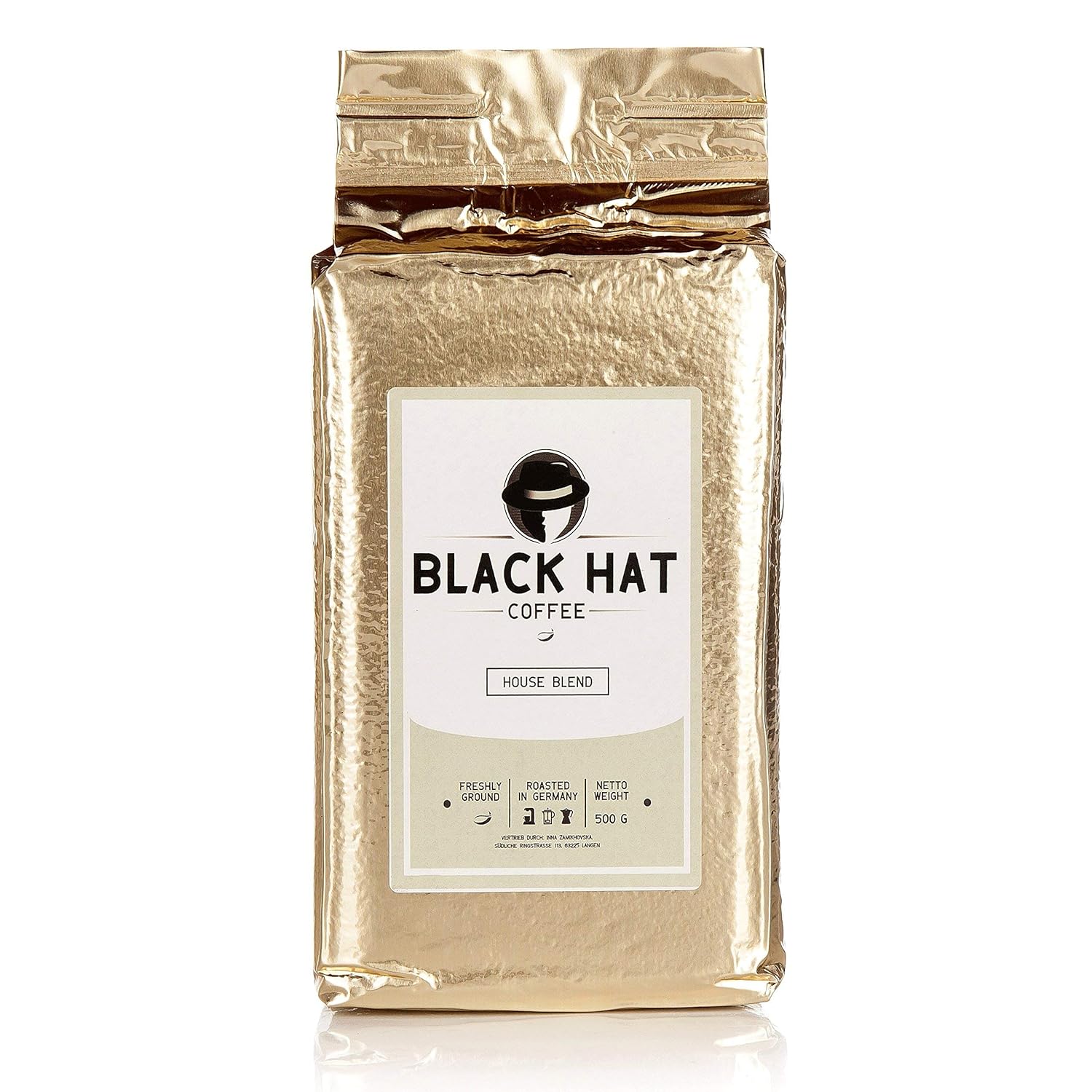 BLACK HAT COFFEE House Blend - mehr als ein Premium-Filterkaffee - 500g Röstkaffee gemahlen