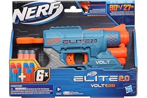 Nerf Elite 2.0 Volt SD-1 Blaster, 6 Official Nerf Darts, 2 Tactical Rails to Customize for Battle, Christmas Stocking Stuffers for Kids Ages 8 and Up
