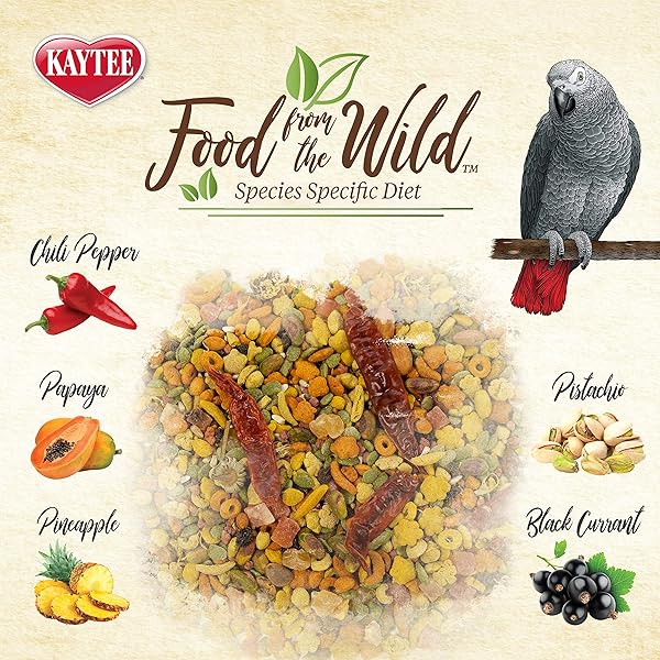 KAYTEE FOOD FROM THE WILD NATURAL PET PARROT FOOD, 2.5 POUND