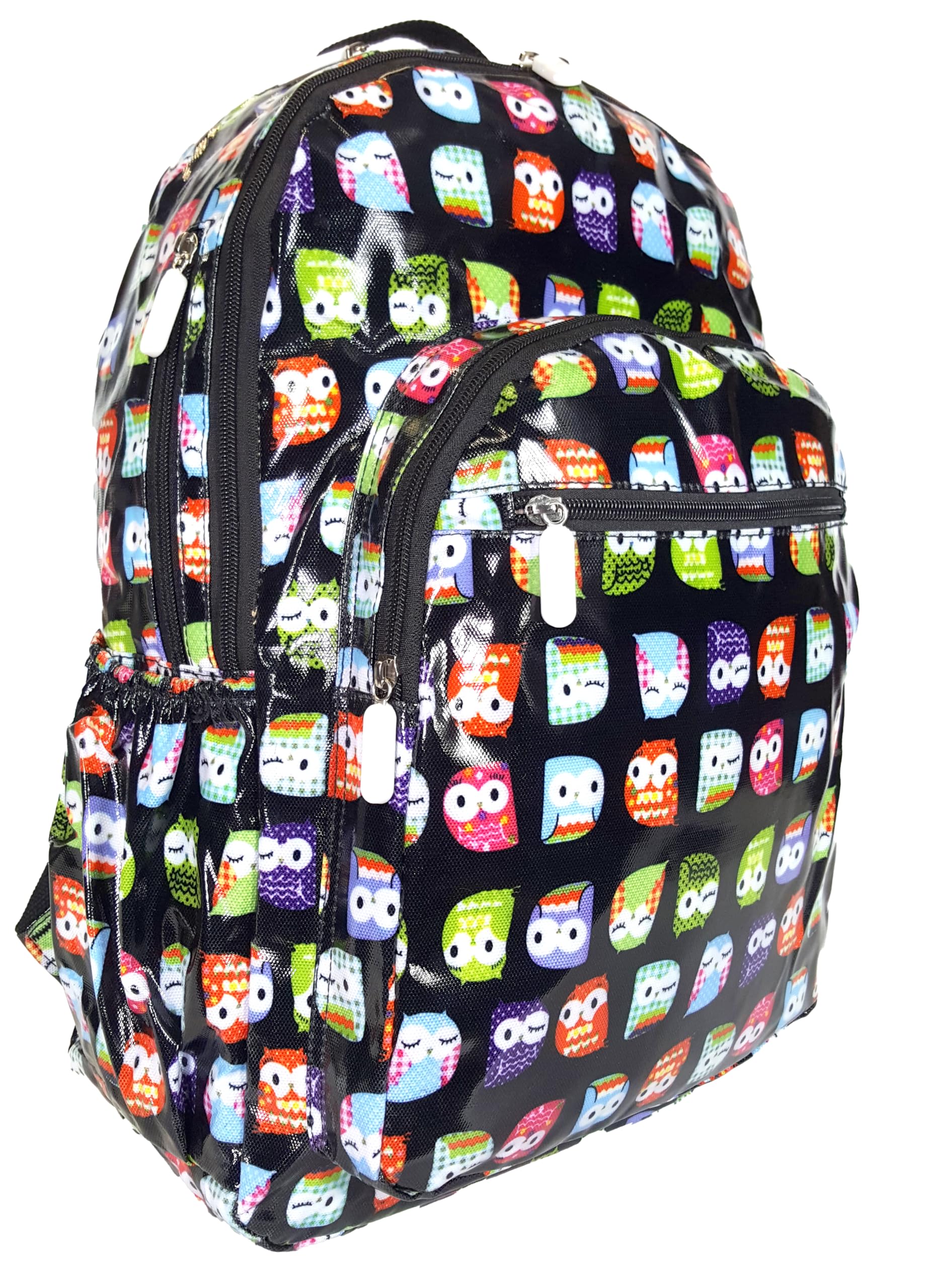 GFM® Gloss Finish OilCloth Large Waterproof Backpack for Girls School, College (Style 3-1118-MTLO-KLHR)
