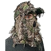 QuikCamo Lightweight 3D Leafy Camo Face Mask & Hat for Hunting, OSFM Adjustable Camouflage Hat, Mossy Oak & Realtree
