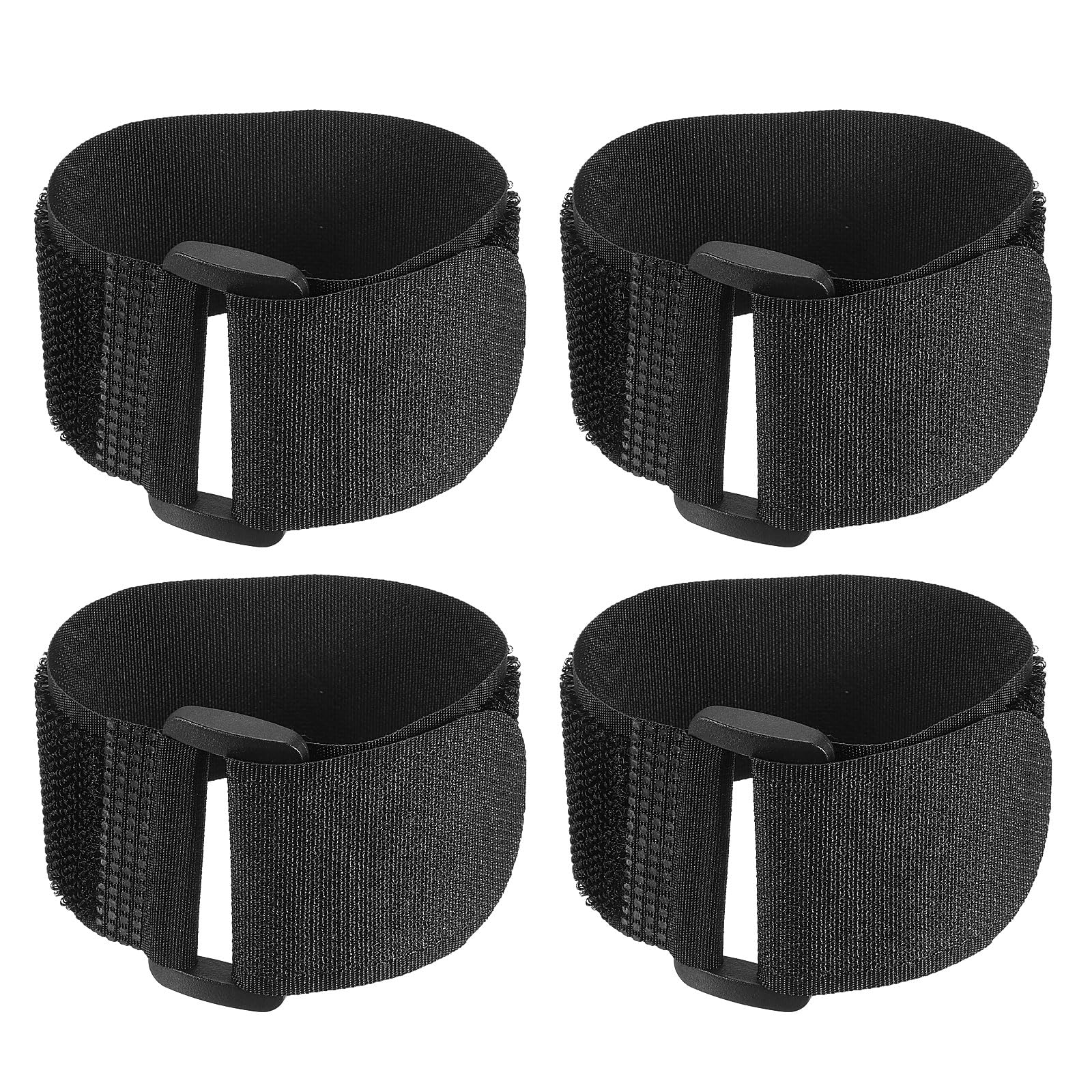 PATIKIL Reusable Cable Ties 10x8inch, 4 Pack Adjustable Hook and Loop Straps Multipurpose Nylon Fastening Cord Wrap for Organizer or Storage, Black