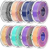 SUNLU 3D Printer Filament Bundle, Silk Filament Multicolor, Individually Vacuum Packed, Dual Color*5, Triple Color *3, 2kg in Total