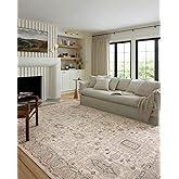 Loloi Teagan Collection TEA-03 Ivory/Sand 9'-9" x 13'-6" Area Rug, Large, Soft Neutral Rug, High-Traffic for Living Room, Bed