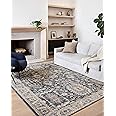 Loloi II Teagan Collection TEA-03 Denim/Pebble 5'-3" x 7'-6", 25" Thick, Area Rug, Soft, Durable, Neutral, Woven, Low Pile, Non-Shedding, Easy Clean, Living Room Rug
