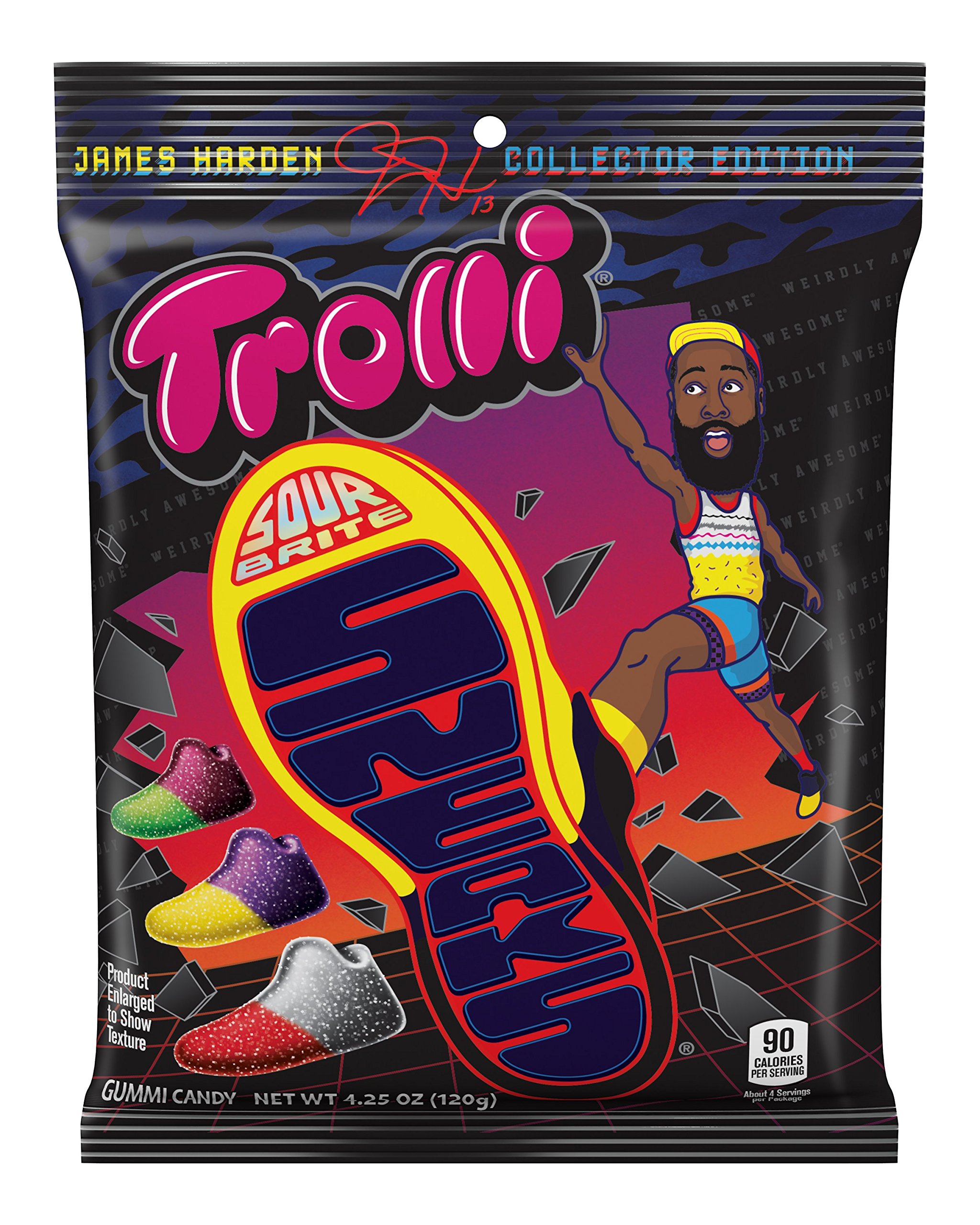 Trolli Sour Brite James Harden Weird Beards Gummy Candy, 7