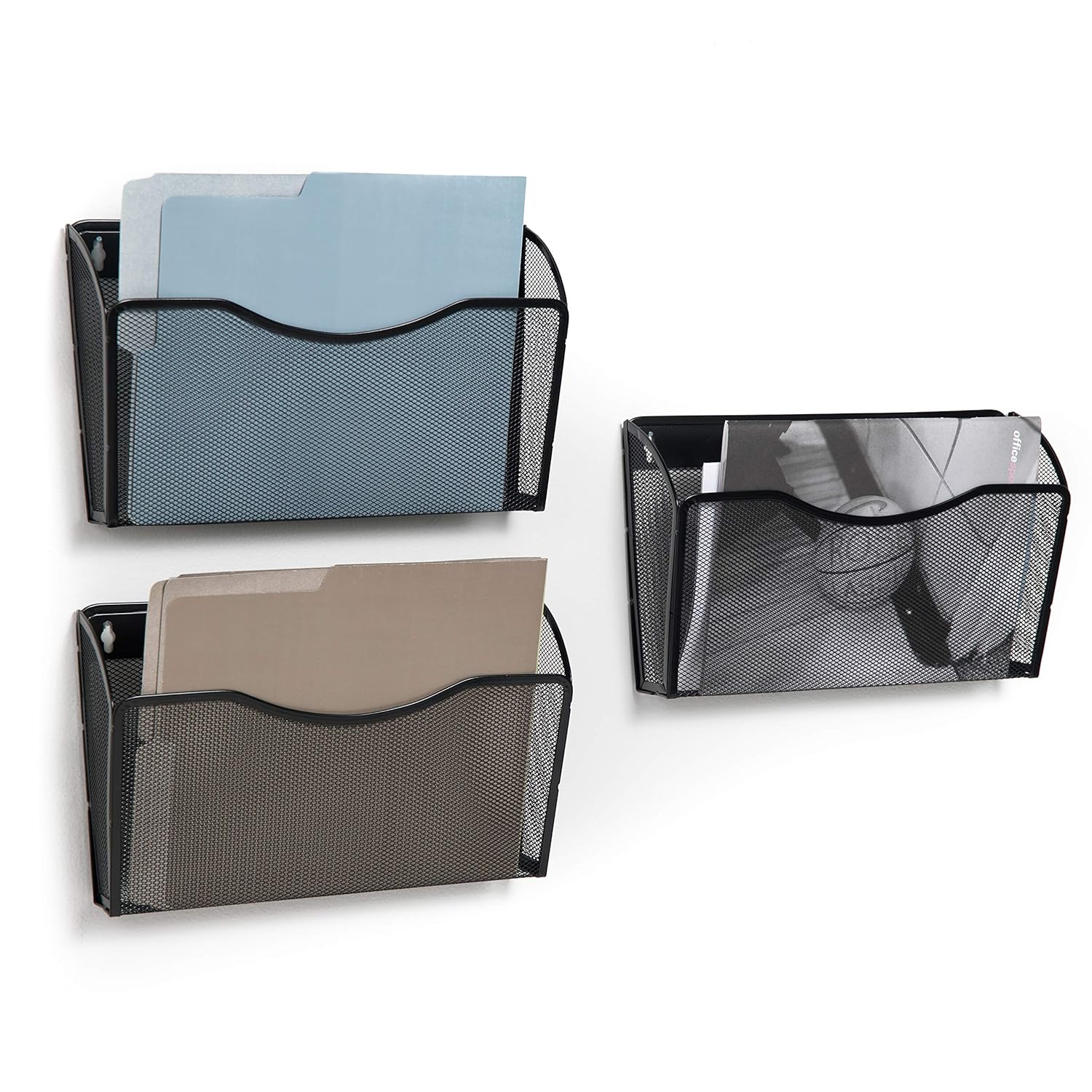 Klickpick Office Mesh Metal 3 Pocket Office Wall Mount