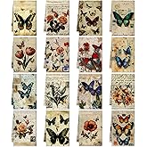 Bencailor 16 Pcs Spring Kitchen Towels Floral Butterfly Hand Dish Towels Vintage Flower Tea Dishcloths for Spring Holiday Kitchen Bathroom Home Decor Gifts, 16 x 24 Inch
