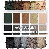 wet n wild Color Icon 10-Pan Eyeshadow Makeup Palette, Blue Lights Off, Long Lasting, Shimmer, Metallic, Glittery, Matte, Rich Smooth Pigment, Cruelty Free