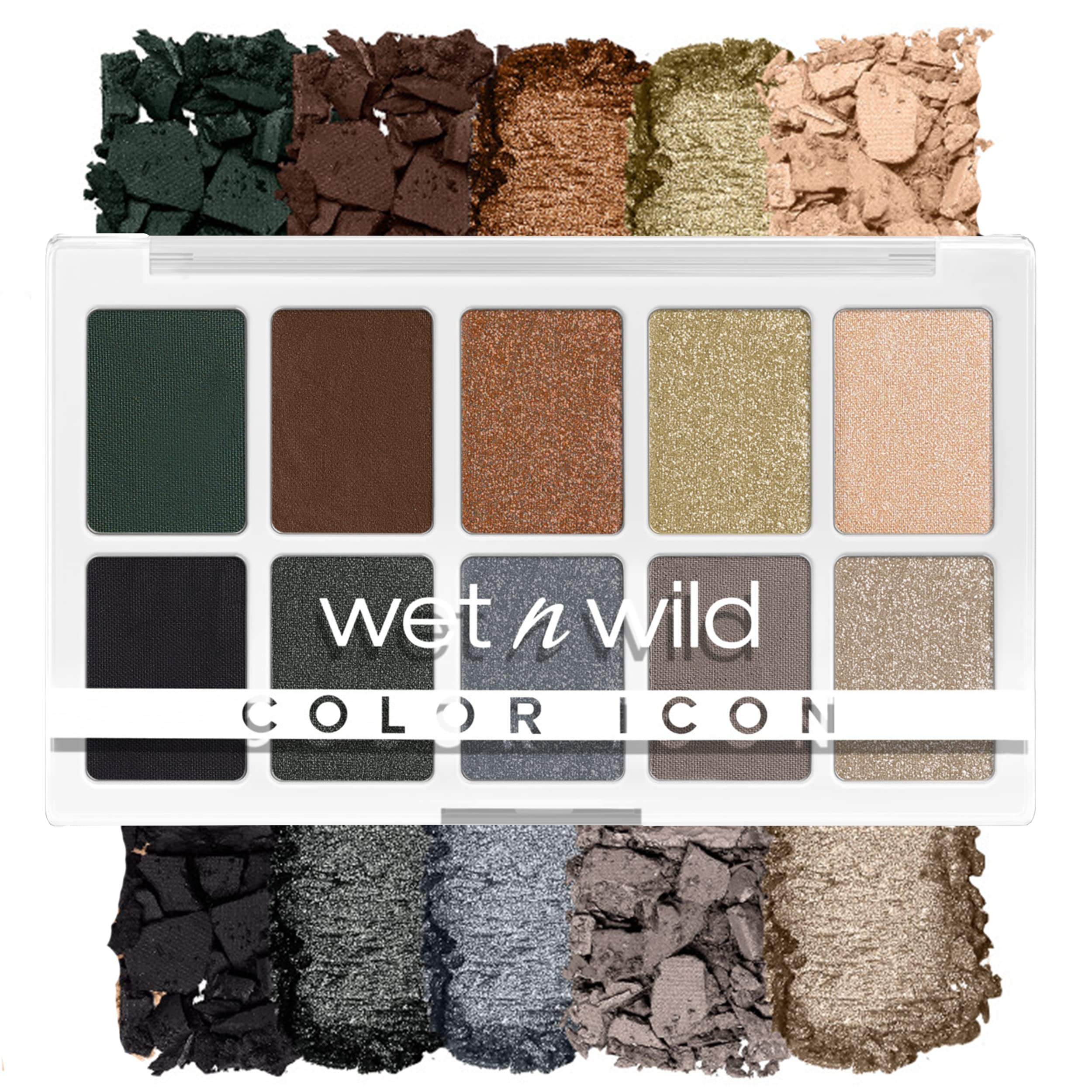 Wet n Wild, Color Icon 10-Pan Palette, Eyeshadow Palette, 10 Richly Pigmented Colors for Everyday Makeup, Long-Lasting and Easy to Blend Formula, Lights Off