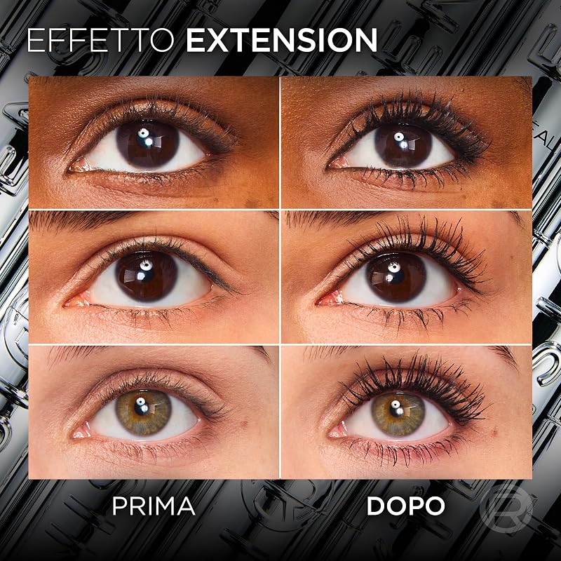 L'Oréal Paris Telescopic Extensionist Mascara Waterproof, Nero, 9,9 ml