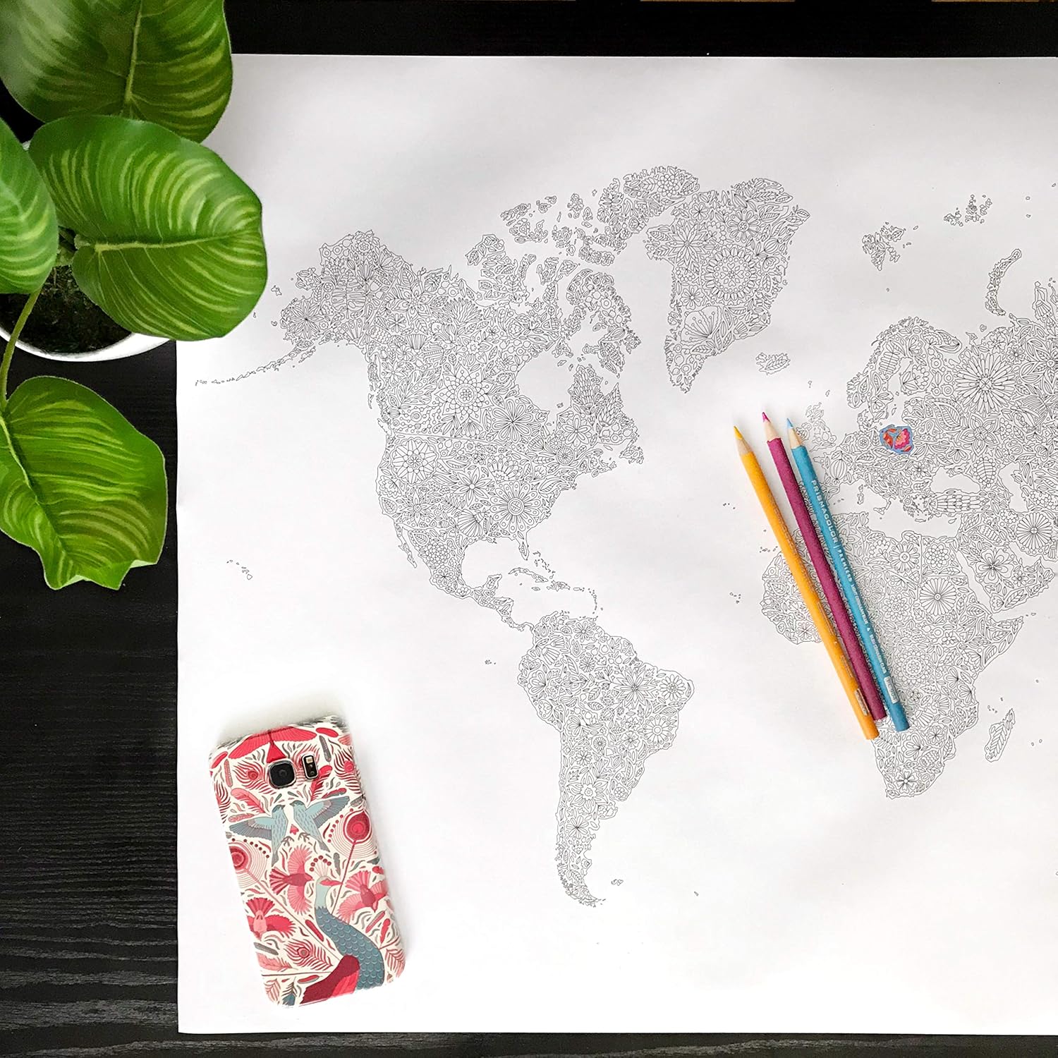 50x70cm Mandala Coloriage Geant Carte Du Monde Couleur Carte De Voyage Couleur Poster A Colorier Maison Et Cuisine Produits Handmade Mkyra Org