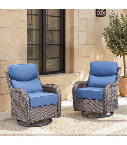 Amazon.com: Bellefurn Swivel Patio Chairs Set of 2 with 6