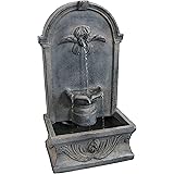 Sunnydaze Indoor or Outdoor Wall Mounted Fountain - French-Inspired Design - Glass Fiber Reinforced Concrete - Flat Back Free