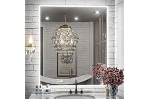 Keonjinn Backlit Mirror Bathroom 30” x 36”, Anti-Fog Mirror with Lights, CRI90+ HD Tempered Glass, Waterproof, UL Listed, Stepless Dimmable Vanity Mirror with High Lumen
